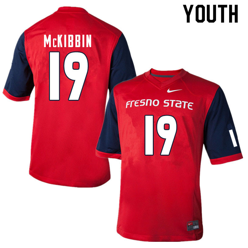 Youth #19 Blaze McKibbin Fresno State Bulldogs College Football Jerseys Sale-Red